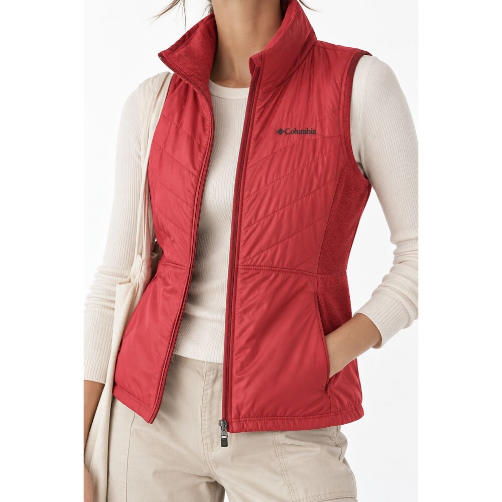 Columbia Women XL Red Mix It Around II Vest Quilted Fleece Outdoor Gorpcore 05